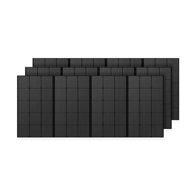 Triple view of BLUETTI PV350 Solar Panel | 350W featuring front, side, and rear perspectives