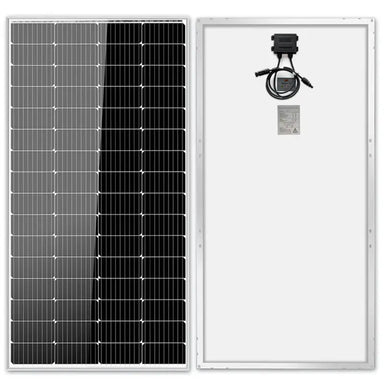 Front and rear view of the Sun Gold Power 200W Monocrystalline Solar Panel, highlighting the design and build quality