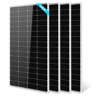 A quad package of Sun Gold Power 200W Monocrystalline Solar Panels, combining compact design with powerful output for smaller energy needs.