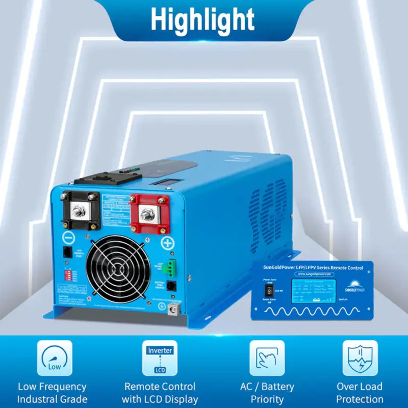 Highlighting the key features of the Sun Gold Power Low Frequency Single Phase 24V Inverter for informed purchase.