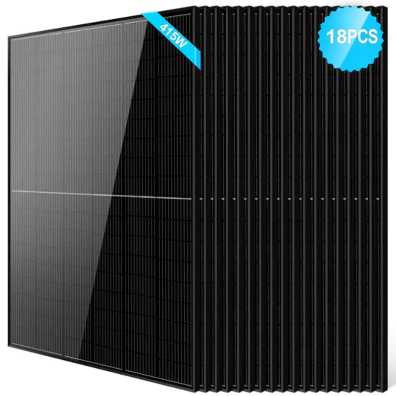 Set of 18 Sun Gold Power 415W Mono Black PERC Solar Panels for large-scale energy systems