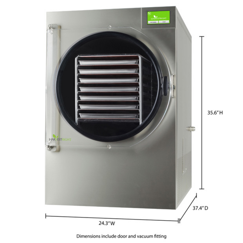 Informational Diagram of Harvest Right Pro X-Large Freeze Dryer Dimensions for Home Countertops