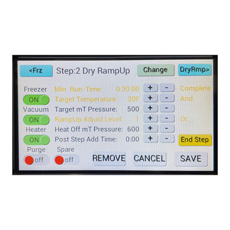 Detailed View of Harvest Right Scientific Pro Medium Freeze Dryer Interactive Screen