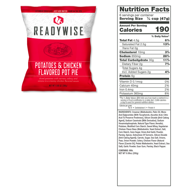 Potatoes with Chicken Flavored Sauce in ReadyWise 1080 Serving Emergency Food Supply, Perfect for Comfort Meals