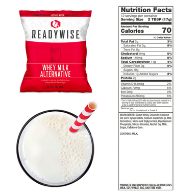 ReadyWise 120 Serving Whey Milk Alternative in Mylar Pouch for Quality and Freshness