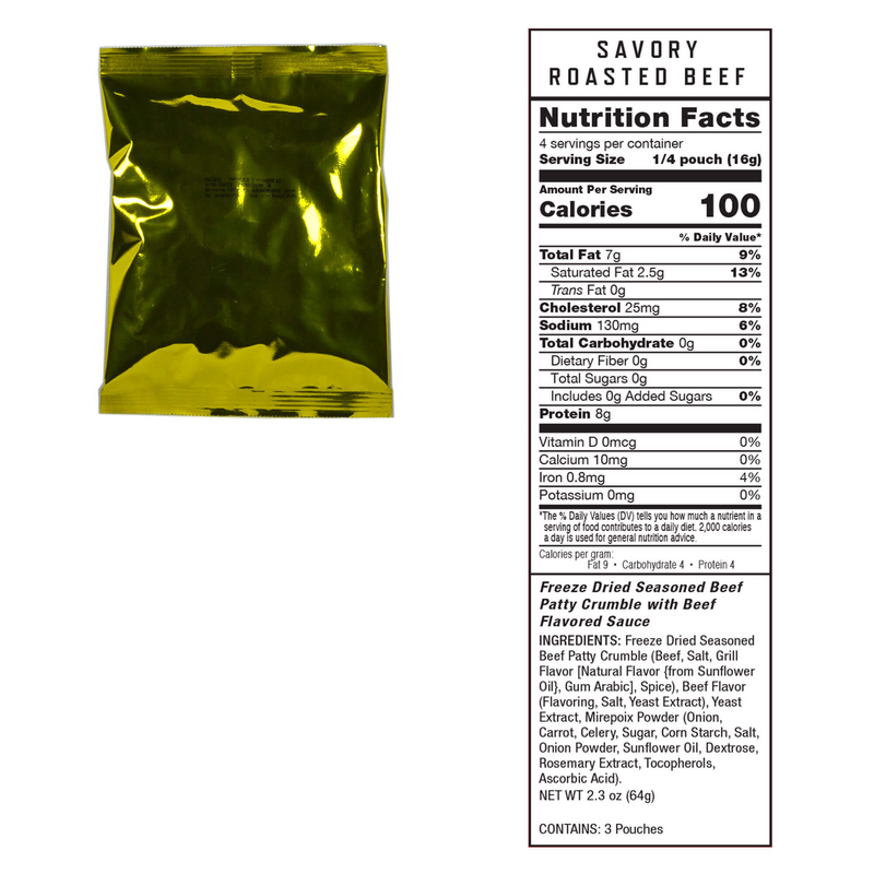 ReadyWise Roasted Beef Freeze Dried Pouches, a Dependable Addition to Emergency Food Kits