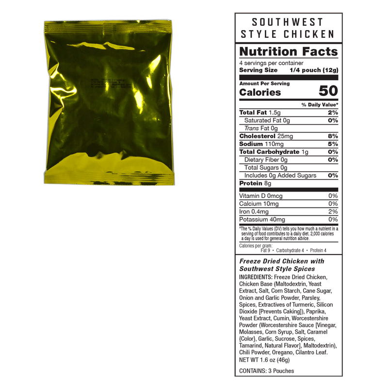 ReadyWise Southwest Style Chicken Freeze Dried Pouches for Effortless Emergency Meals