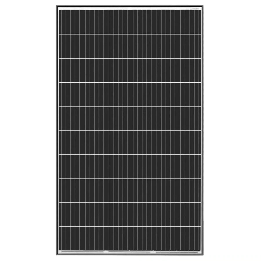 A single solar panel from Rich Solar's 8000W Cabin Kit, showcasing the sleek, high-efficiency design.